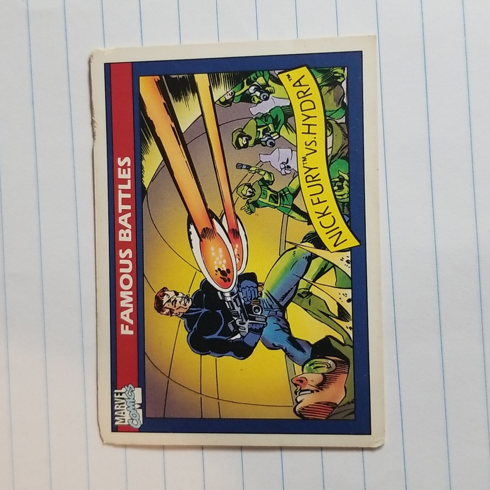 Marvel Comic Trading Card  # 107 Nick Fury vs Hydra